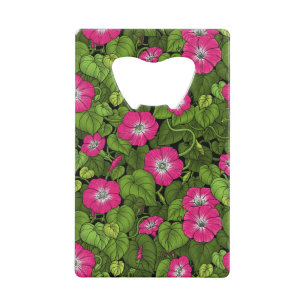 Ochtendglorie in roze en groen creditkaart flessenopener