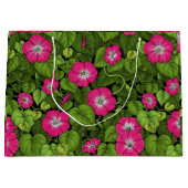 Ochtendglorie in roze en groen groot cadeauzakje (Voorkant)