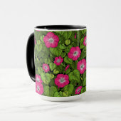 Ochtendglorie in roze en groen mok (Voorkant links)