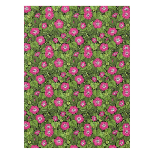 Ochtendglorie in roze en groen tafelkleed (Voorkant)