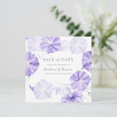 Ochtendglorie kalligrafie save the date (Staand voorkant)
