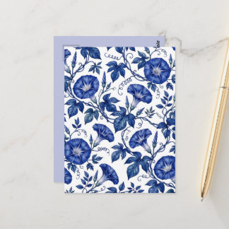 Ochtendglorie Kobaltblauw Wit Delfts Stijl Briefkaart