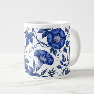 Ochtendglorie Kobaltblauw Wit Delfts Stijl Grote Koffiekop