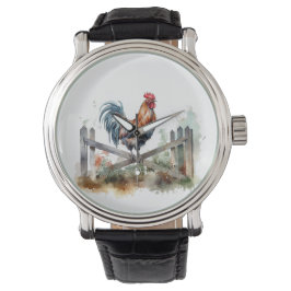 Ochtendglorie: Waterverf Haan Horloge