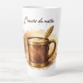 Ochtendinkt kopje latte mok (Voorkant)