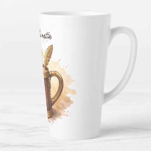 Ochtendinkt kopje latte mok (Rechts)