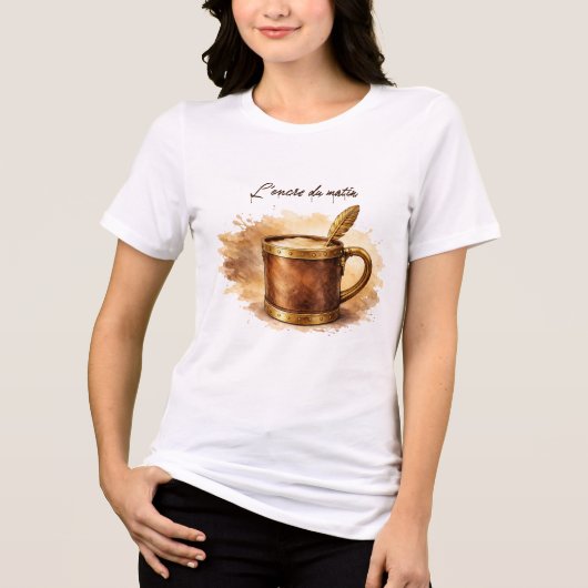 Ochtendinkt kopje Tri-Blend shirt (Voorkant)