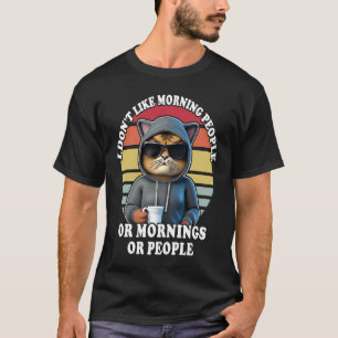 Ochtendkat Drinkt Koffie Spreuken Katten 3 T-shirt