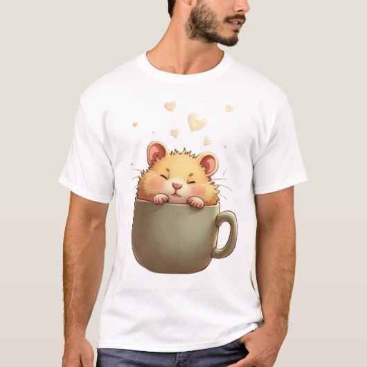 Ochtendknuffel – Knus Hamster Koffie Shirt (Voorkant)