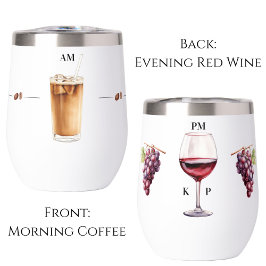 Ochtendkoffie Avond Rode Wijn Tijd Tumbler