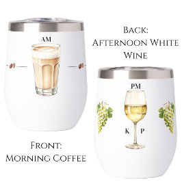 Ochtendkoffie Avond Witte Wijn Tijd Tumbler