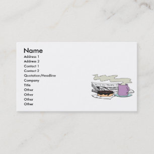 ochtendkoffie donut en krantenpapierontwerp visitekaartje