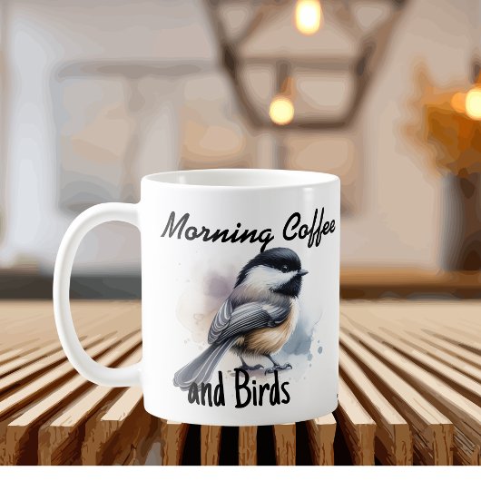 Ochtendkoffie en vogels koffiemok