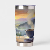 Ochtendkoffie Haiku Geïsoleerde Drinkbeker (Links)