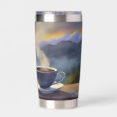 Ochtendkoffie Haiku Geïsoleerde Drinkbeker (Achterkant)