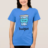 Ochtendkoffie in een blauwe bloemenbeker Tri-Blend shirt (Voorkant)