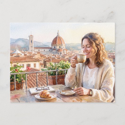 Ochtendkoffie in Florence Briefkaart (Voorkant)