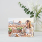 Ochtendkoffie in Florence Briefkaart (Staand voorkant)