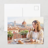 Ochtendkoffie in Florence Briefkaart (Voorkant / Achterkant)