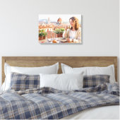 Ochtendkoffie in Florence Canvas Afdruk (Insitu (Slaapkamer))