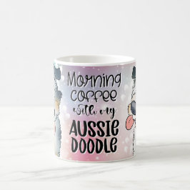 Ochtendkoffie met mijn Aussie Doodle Koffiemok