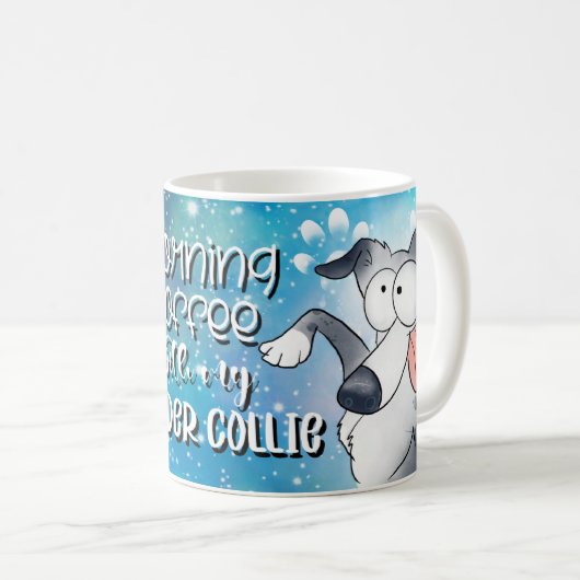 Ochtendkoffie met mijn Border Collie Koffiemok (Voorkant rechts)