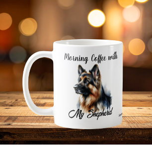 Ochtendkoffie met mijn herder Modern Koffiemok