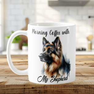 Ochtendkoffie met mijn herder Modern Koffiemok