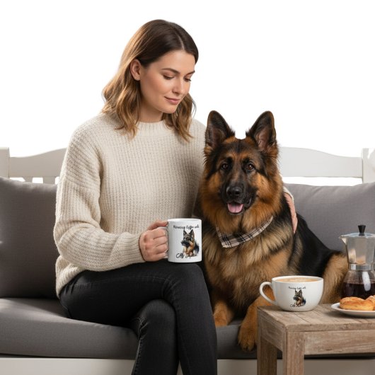 Ochtendkoffie met mijn herder modern mok