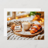 Ochtendkoffie met stijgende stoom feestdagenkaart (Voorkant / Achterkant)