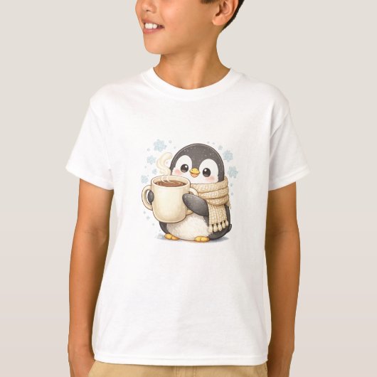 Ochtendkoffie Pinguïn T-shirt (Voorkant)