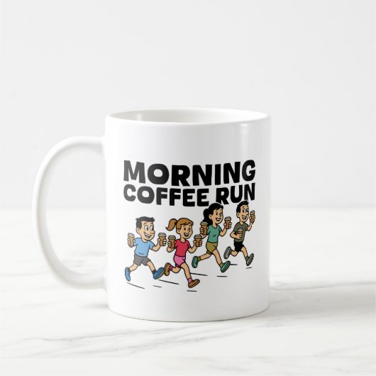 Ochtendkoffie run koffiemok (Links)