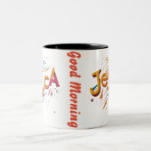 Ochtendkoffie voor Working Lady Tweekleurige Koffiemok (Center)