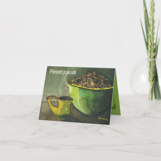 Ochtendkoffie w/Bowl of Coffee Beans (Waterverf) (Voorkant)