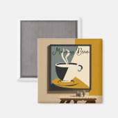 Ochtendkoffie Wake Up Decor Magneet (Voorkant / Achterkant)