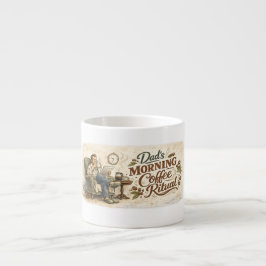 Ochtendkoffieritueel van papa - Grappige koffiemok Espresso Kop