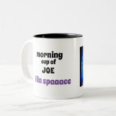 ochtendkopje van JOE iiin spaaace Tweekleurige Koffiemok (Voorkant links)
