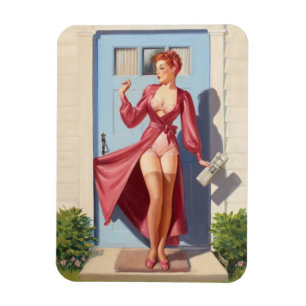 Ochtendkrant Pin-Up Meisje Magneet