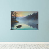 Ochtendlandschap van een rivier in een mistig bos canvas afdruk (Insitu (Houten vloer))