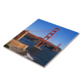 Ochtendlicht baadt de Golden Gate Bridge Tegeltje (Zijkant)