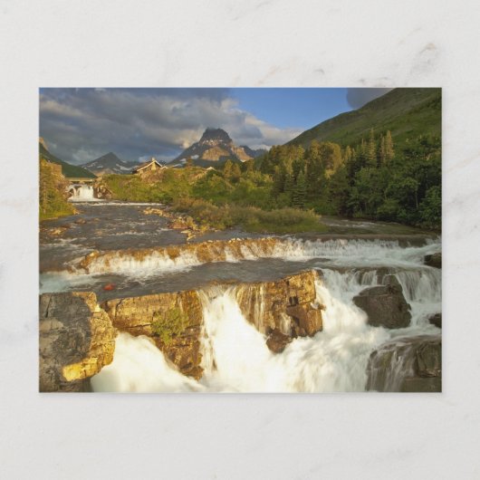 Ochtendlicht begroet Swiftcurrent Falls in de Briefkaart (Voorkant)