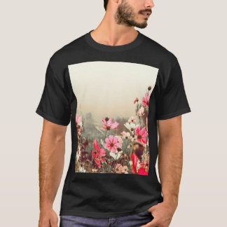 Ochtendlicht, bloeiende roze kosmos. t-shirt