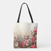 Ochtendlicht, bloeiende roze kosmos. tote bag (Achterkant)