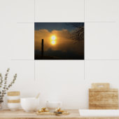 Ochtendlicht over stilstaand water poster (Keuken)