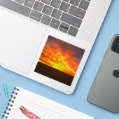 Ochtendlicht Vinyl Sticker (Laptop met iPhone)