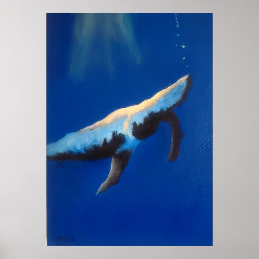 Ochtendlied Bultrugwal Onderwater Poster (Voorkant)
