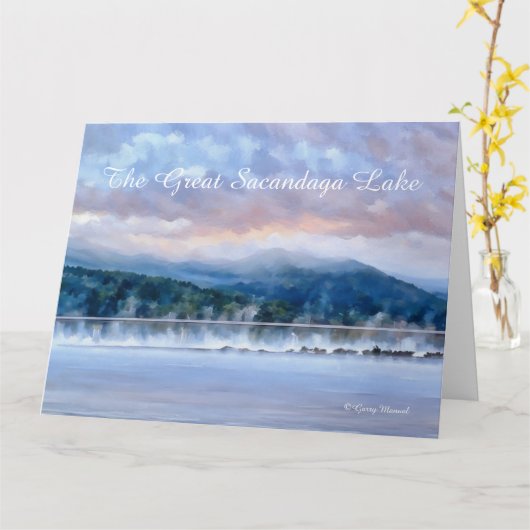 Ochtendmist bij het Great Sacandaga Lake Kaart (Gele Bloem)