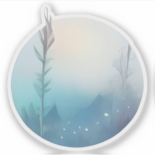 Ochtendmist boven Blue Hills Sticker (Voorkant)