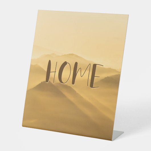 Ochtendmist gouden lagen zonsopgang thuis citaat reclamebord met voetstuk (Voorkant)