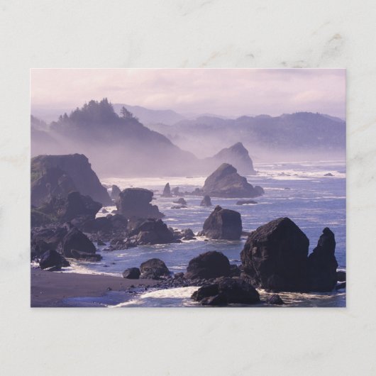 Ochtendmist langs de Oregon-kust bij Nesika, Briefkaart (Voorkant)